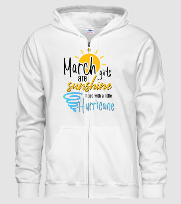 March Girls are Sunshine mixed with a little Hurricane model alb pe tricou