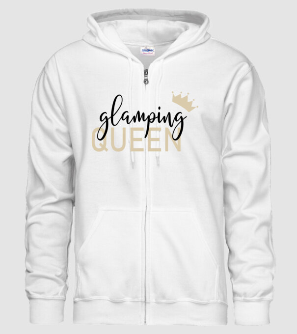 Glamping queen model alb pe tricou