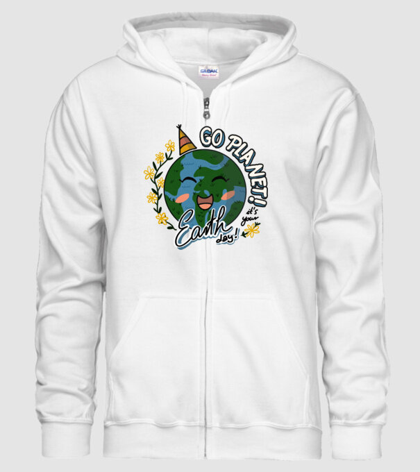 Go planet model alb pe tricou
