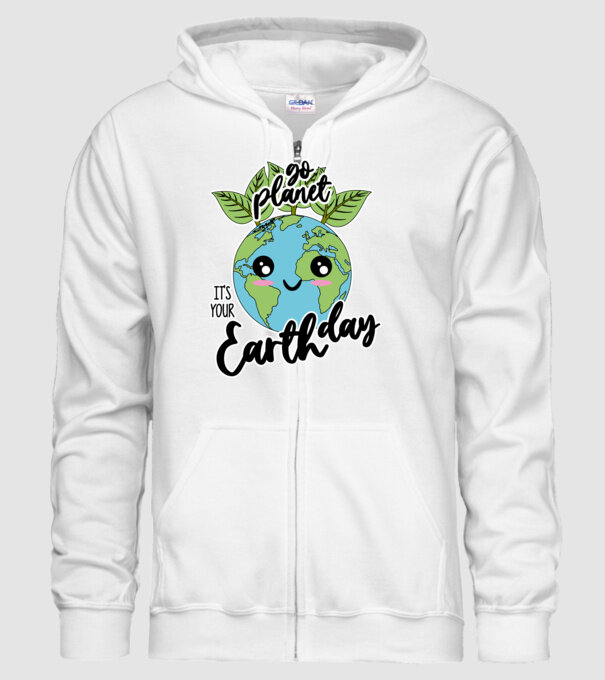 Go planet its your earth day model alb pe tricou