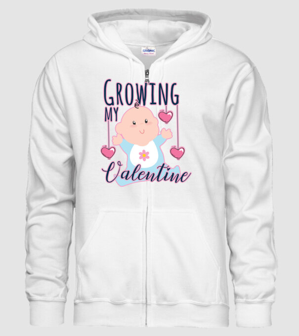 Growing my Valentine model alb pe tricou