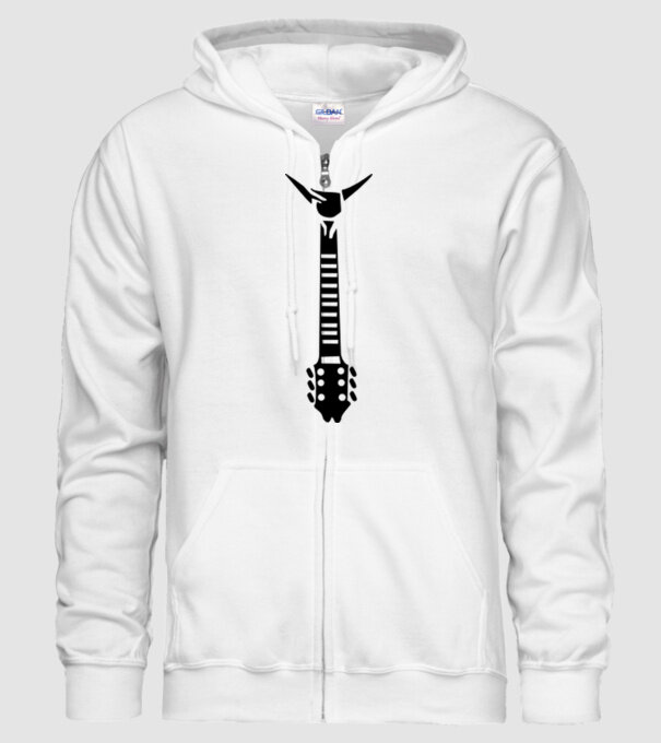 Guitar Tie model alb pe tricou