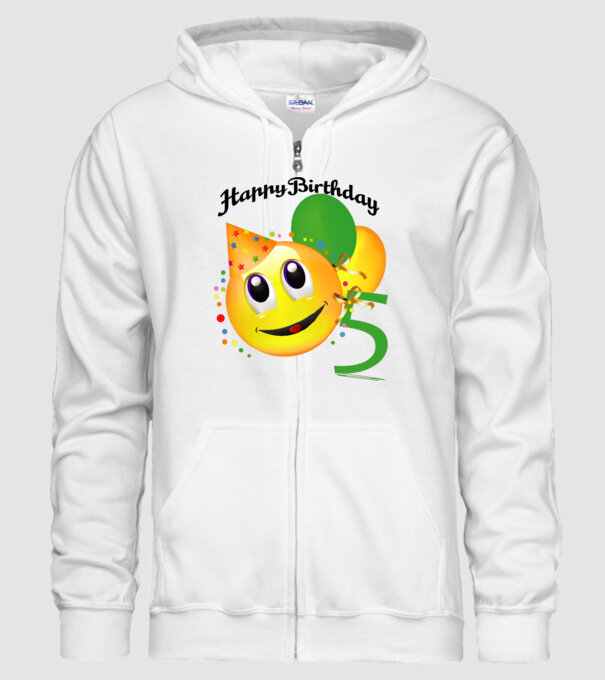 happy birthday 5th model alb pe tricou