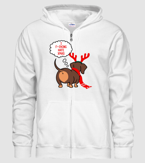 Hate Xmas model alb pe tricou