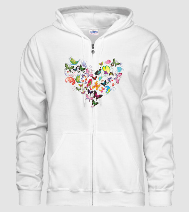 Butterfly Heart model alb pe tricou