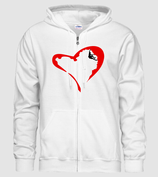heartclimb model alb pe tricou