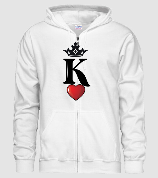 Cuplu HeartKing model alb pe tricou