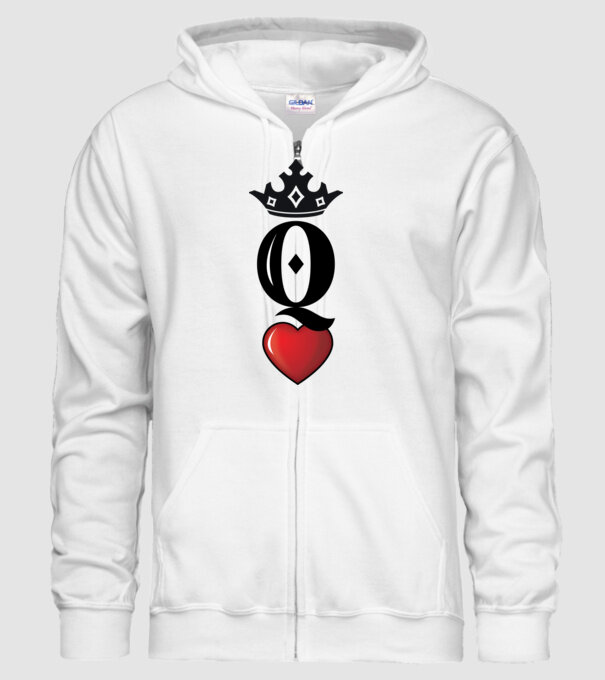 Cuplu HeartQueen model alb pe tricou