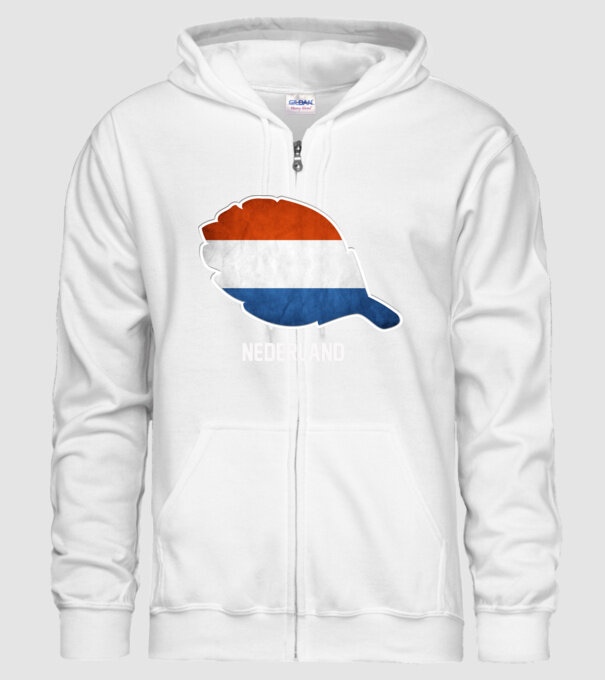 Steag olandez model alb pe tricou