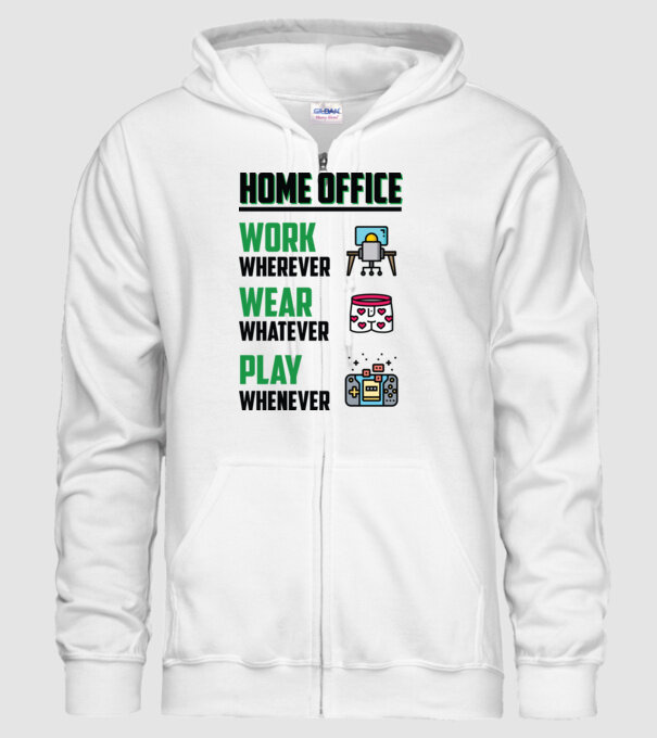 Home office model alb pe tricou