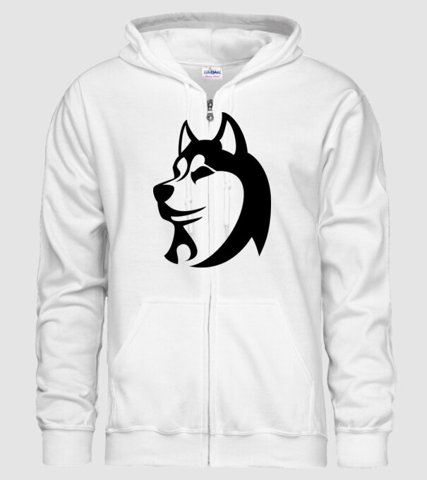 Husky model alb pe tricou