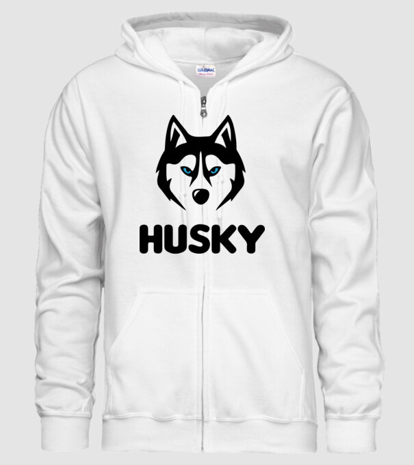 Husky băiat model alb pe tricou