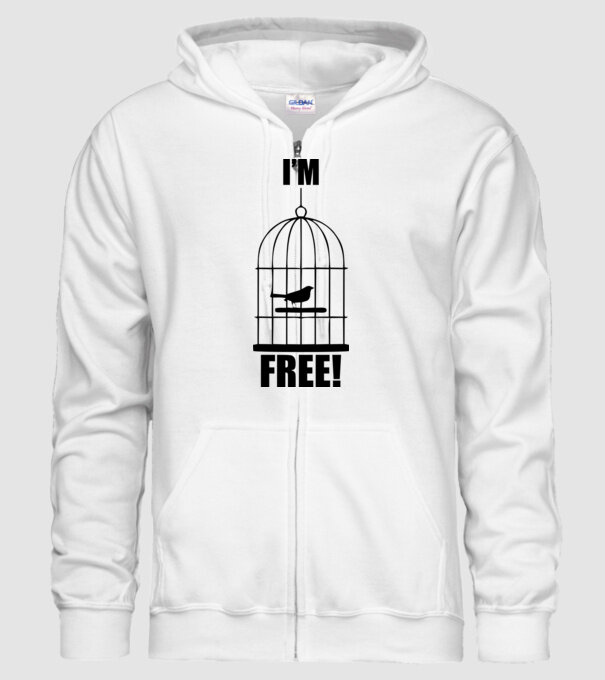 'I''m free' model alb pe tricou