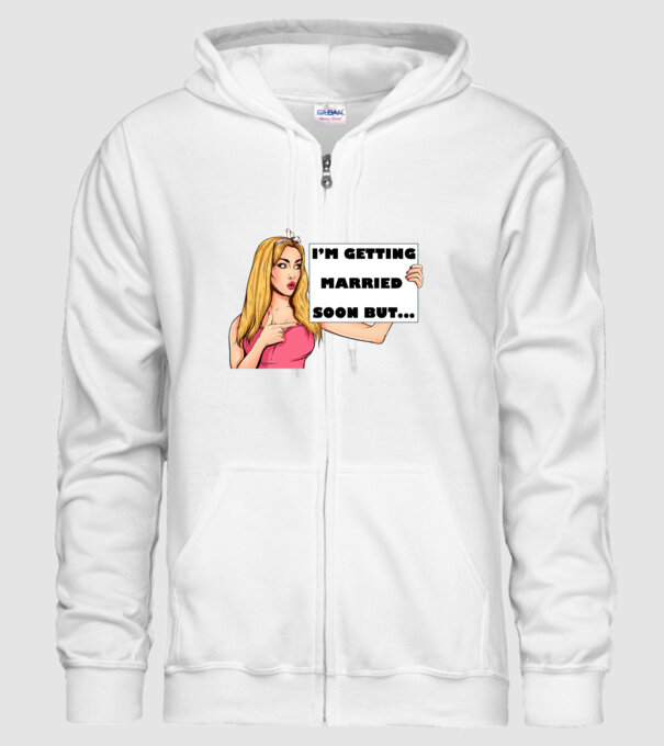 'I''m getting married soon but...' model alb pe tricou