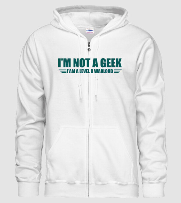 'I''m not a geek' model alb pe tricou