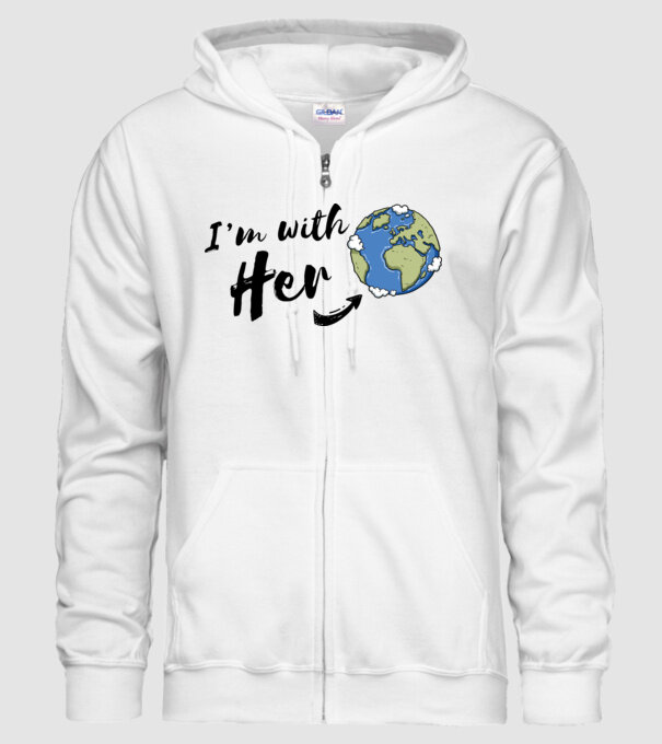 'i''m with her' model alb pe tricou