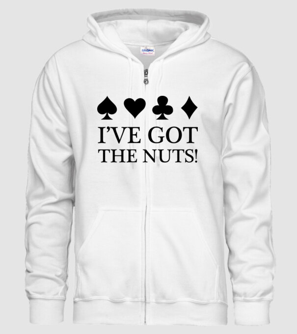'I''ve got the nuts' model alb pe tricou