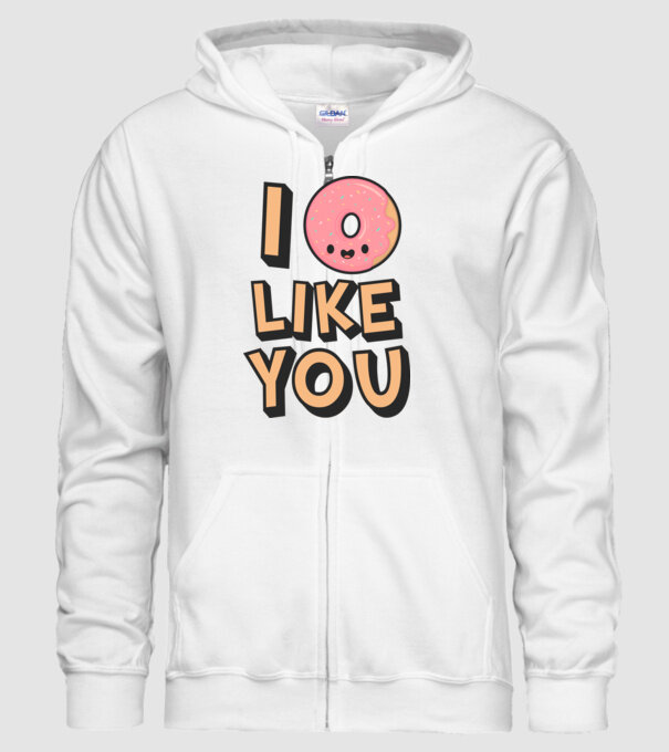 I donut like you model alb pe tricou