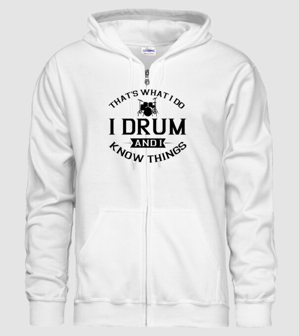 I drum I drink and I know things model alb pe tricou