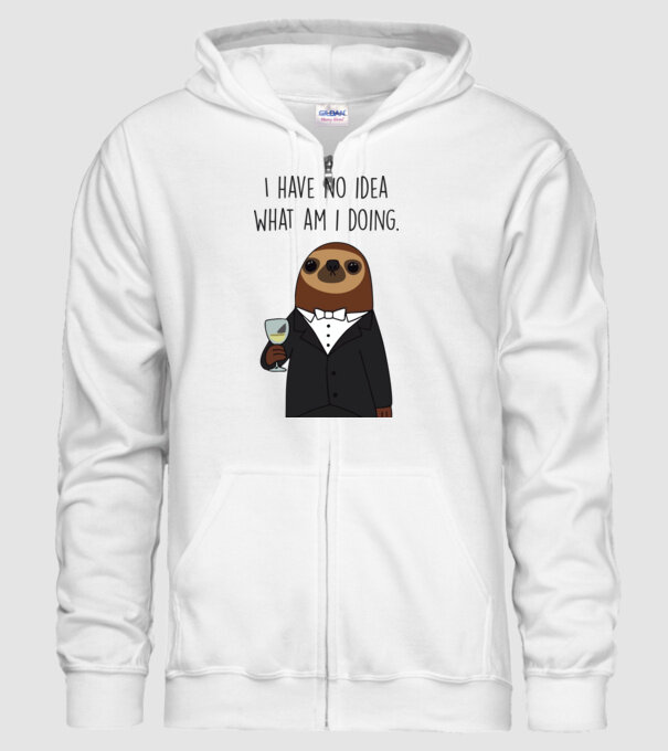 I have no idea sloth model alb pe tricou