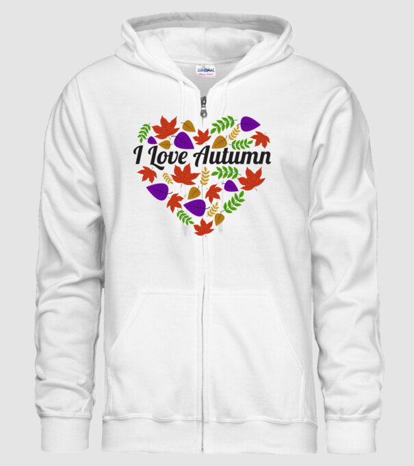 I love autumn model alb pe tricou
