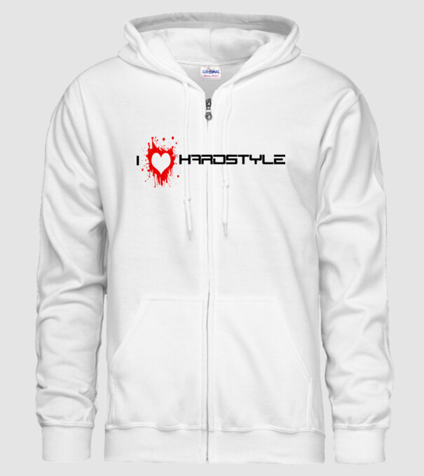 i love hardstyle model alb pe tricou