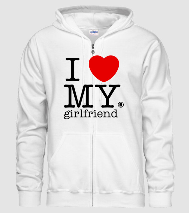 I love my Girlfriend model alb pe tricou