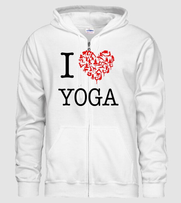 I LOVE YOGA model alb pe tricou