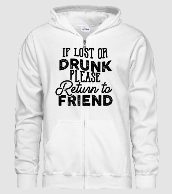 IF LOST OR DRUNK model alb pe tricou