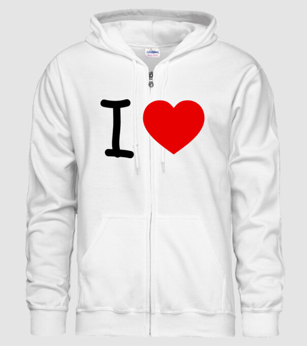 ilove model alb pe tricou