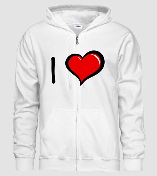 ilove model alb pe tricou