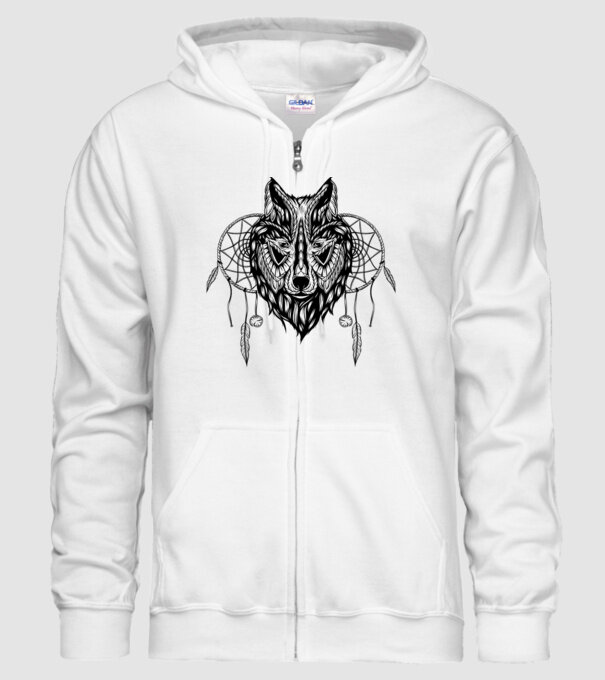 lup indian model alb pe tricou