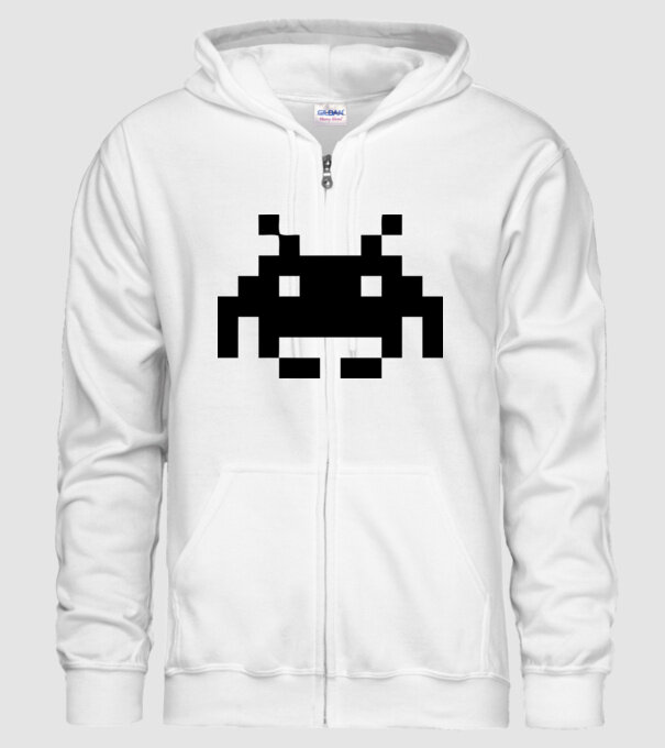 Invaders retro model alb pe tricou