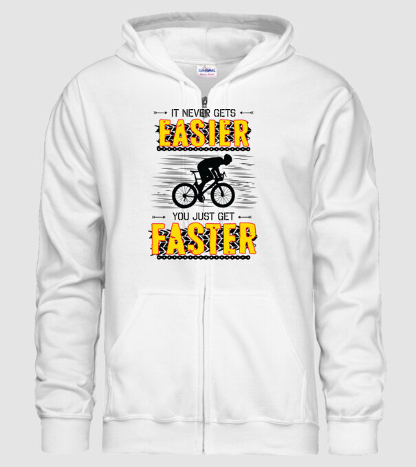 it never gets easier model alb pe tricou