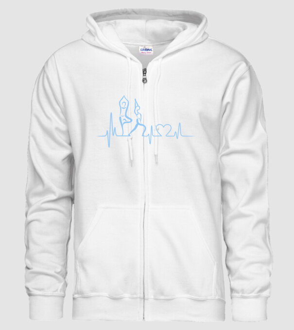 Inimă Yoga model alb pe tricou