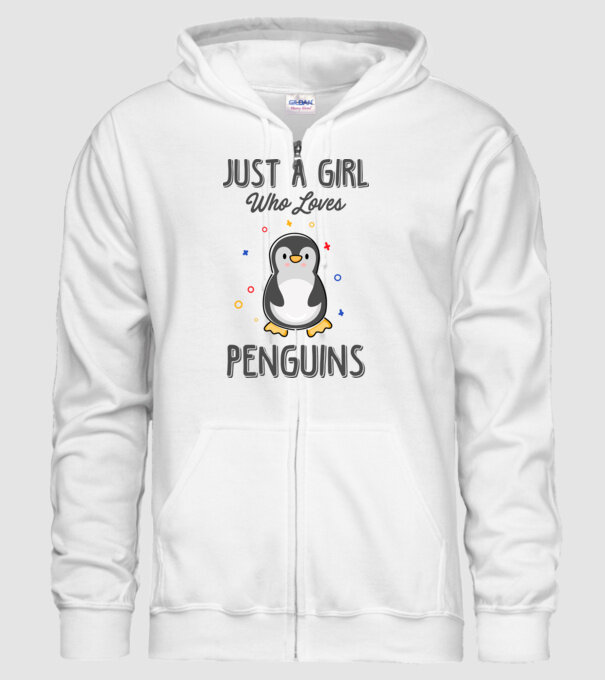 Just a girl who loves Penguins model alb pe tricou