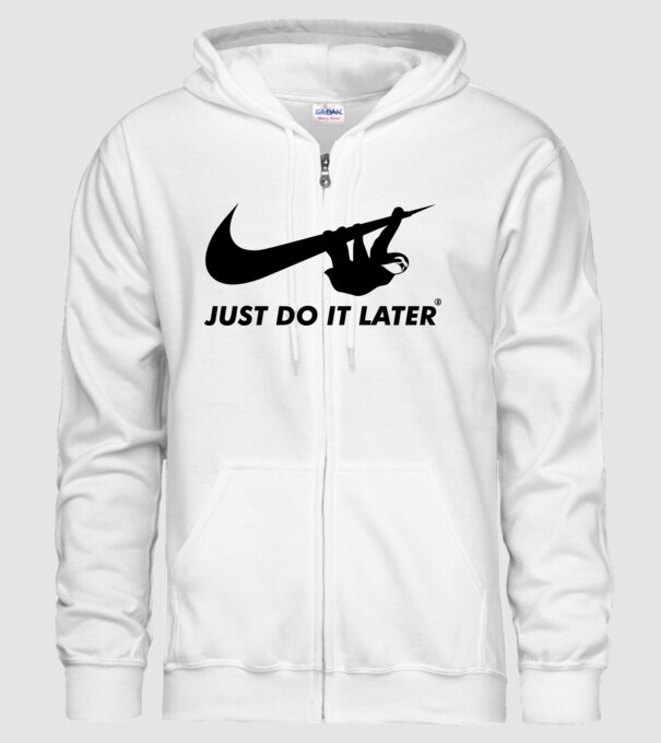 Just do it later model alb pe tricou
