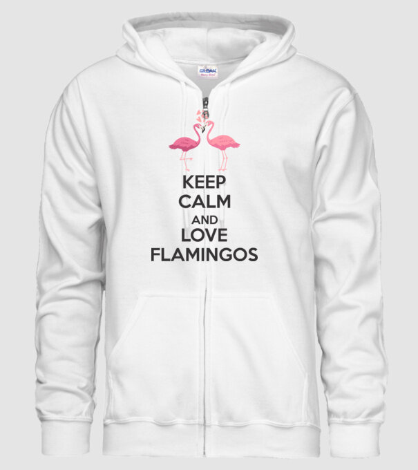 KEEP CALM and love flamingos dark model alb pe tricou