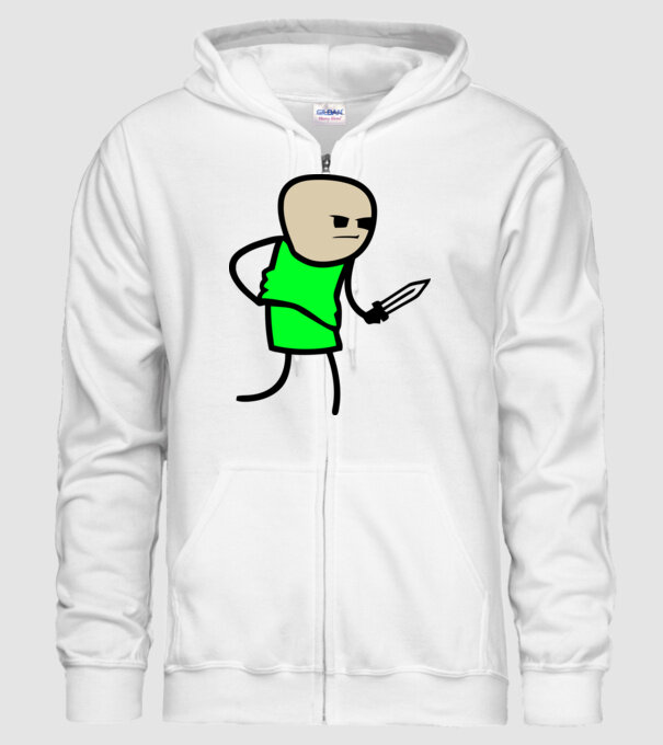 Cuțit model alb pe tricou
