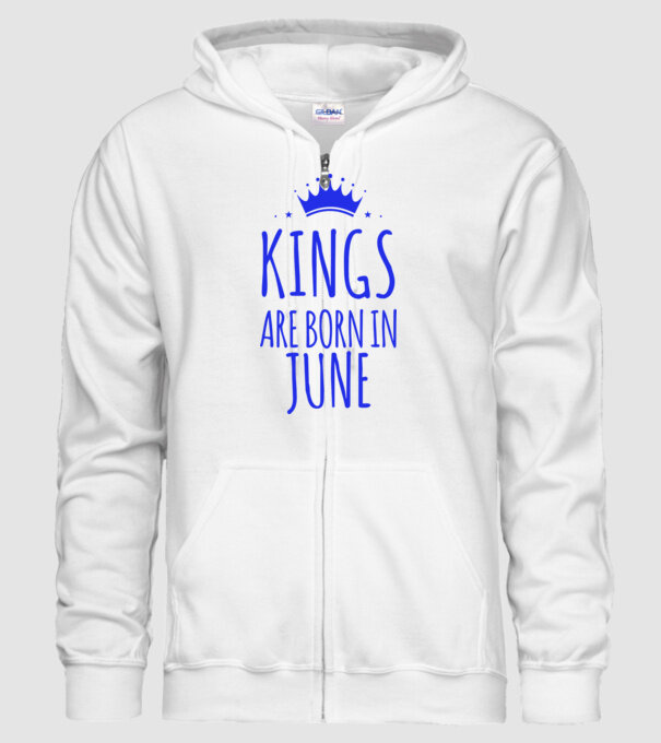 Kings are born in - June model alb pe tricou