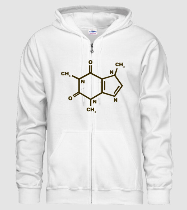 Coffeine model alb pe tricou