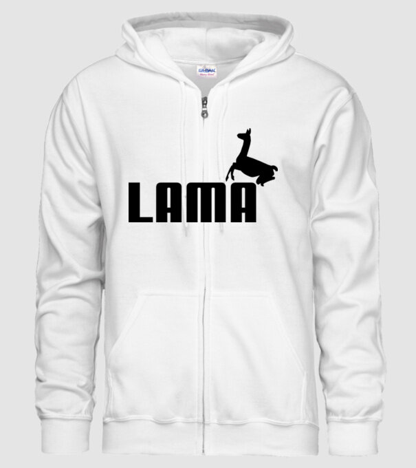 Lama puma model alb pe tricou