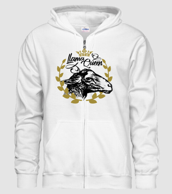 Lama Queen model alb pe tricou
