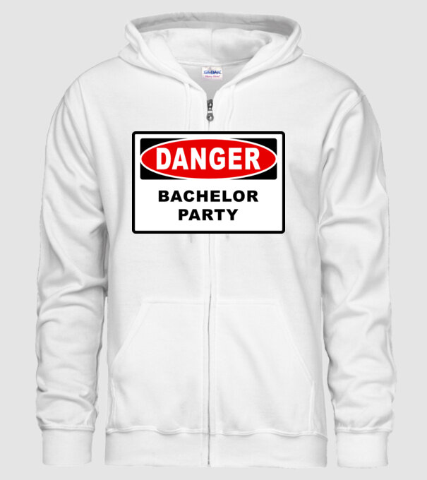Bachelor DANGER model alb pe tricou