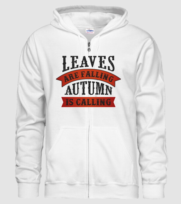 Leaves are falling autumn is calling model alb pe tricou