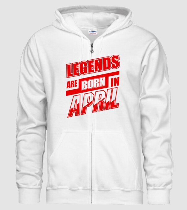 Legenda are born in April model alb pe tricou