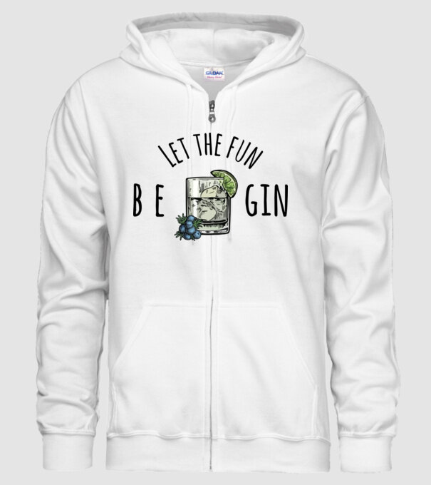 Let the fun be gin model alb pe tricou