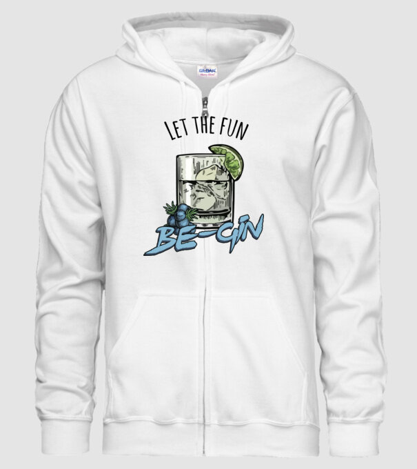 Let the fun be gin model alb pe tricou