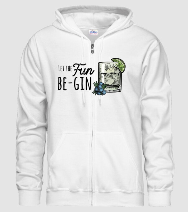 Let the fun be gin model alb pe tricou