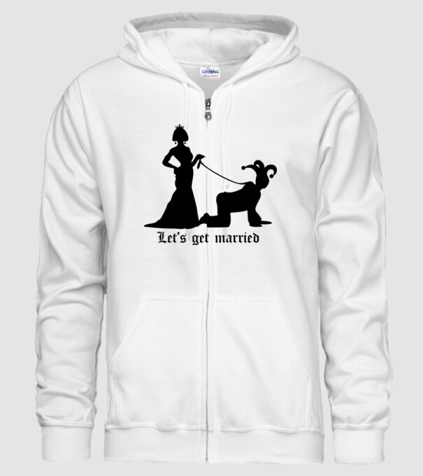 Lets get married model alb pe tricou
